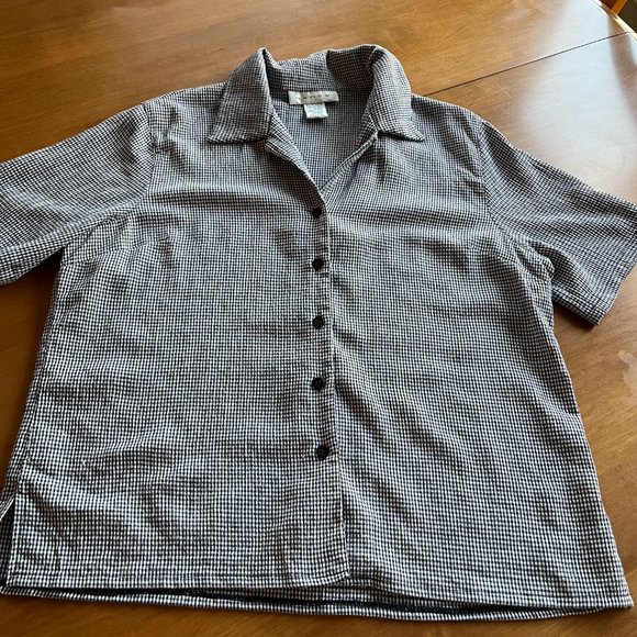 Nancy G: Vintage checkered 2 piece maxi summer dress/short sleeve shirt set - Picture 9 of 11